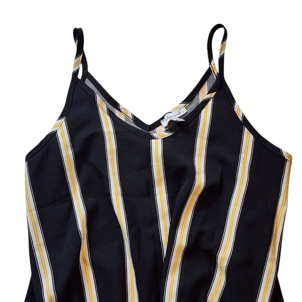 White Birch Womens Pullover Blouse Size S Black Yellow Striped Knotted Tank Top - Picture 5 of 14